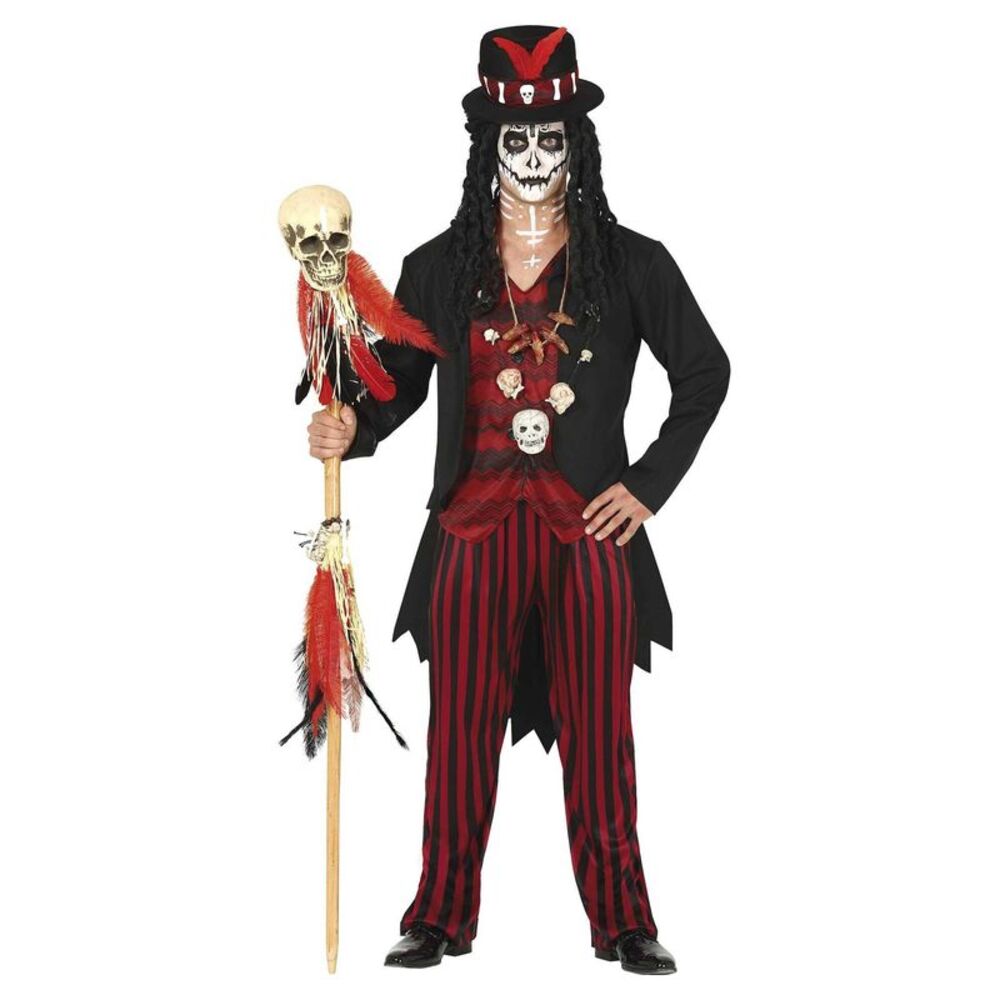 Fiestas Guirca Mens Witch Doctor Costume Set / Black/Red